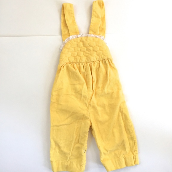 yellow corduroy overalls